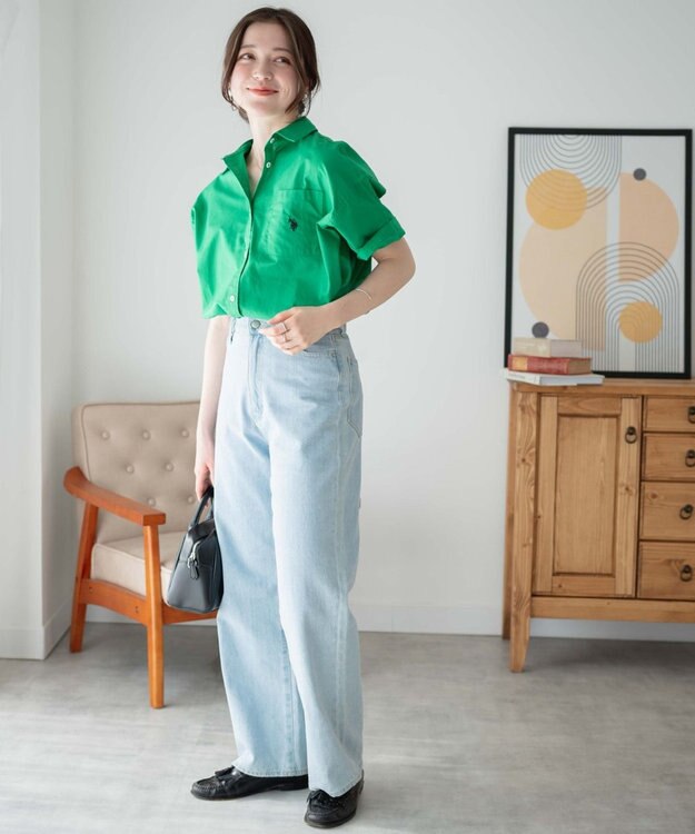 WEGO USPOLOハーフスリーブシャツ グリーン