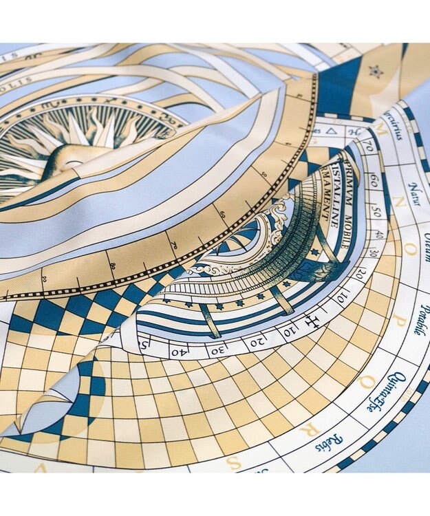 Marca ＜春の新色！＞【Marcaオリジナル】12宮   大判 シルクツイル スカーフ サックス