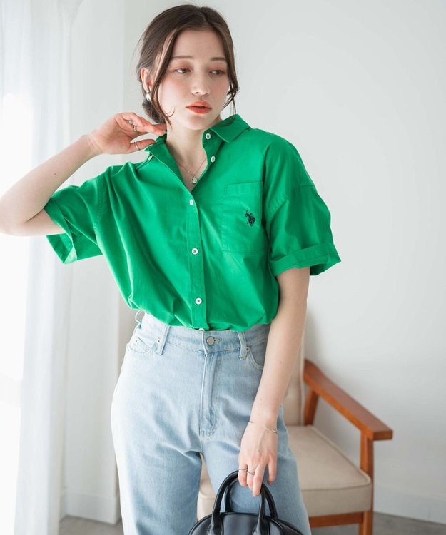 WEGO USPOLOハーフスリーブシャツ グリーン