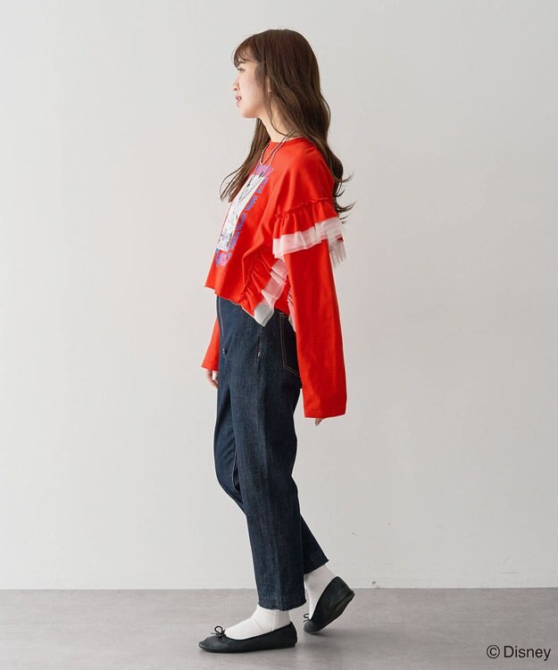 Green Parks ミッキー＆フレンズ／袖フリルショート丈ＴＥＥⅡ Red