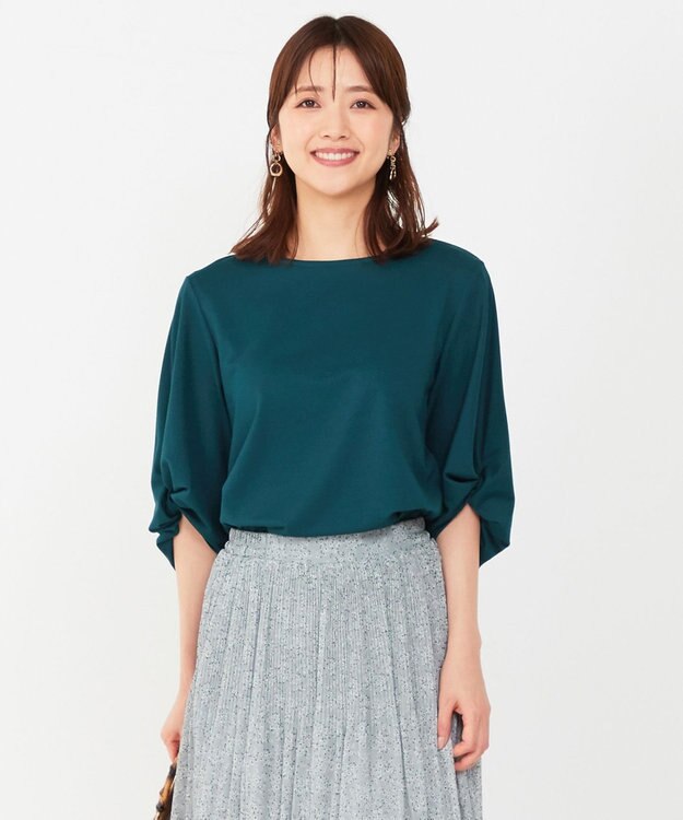 ANY SIS 【接触冷感・UVカット】サカリバ袖ねじり プルオーバー ダークグリーン