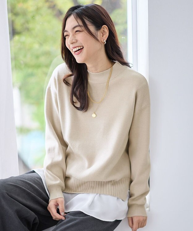 ANY L 【新色追加】ハイネックデイリーニット ベージュ