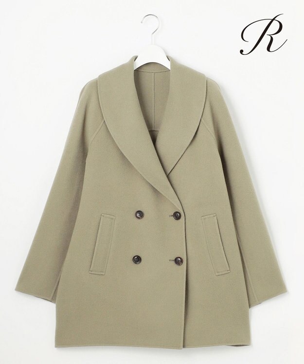 23区 S 【R(アール)】ウールメルトンリバー ショートコート オリーブ系