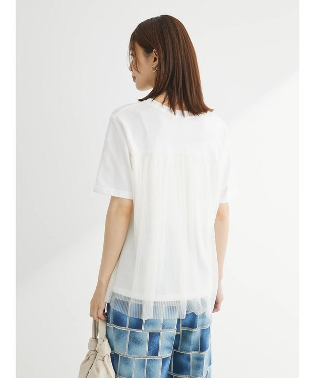 Green Parks プリーツチュールドッキングプルオーバー Off White