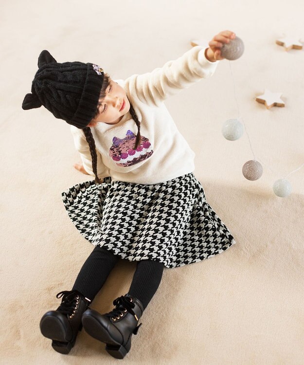 ANY KIDS 千鳥格子柄スカッツ ブラック