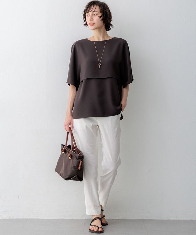 23区 【新色追加/見上愛さん着用】サムリング フラット サンダル ダークブラウン