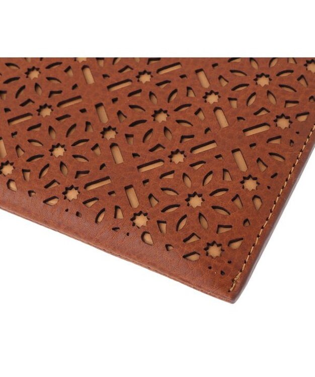 genten ダイヤカットワーク　マチなし長財布 チャ