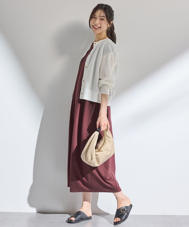 ANY シアーニットショートカーディガン エクリュ