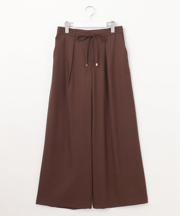 自由区 ウールサキソニーワイド パンツ ダークブラウン系