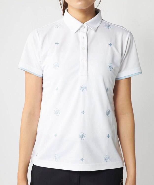 FILA GOLF／marie claire 【Marie claire sports】ロゴ刺繍半袖ポロシャツ ホワイト