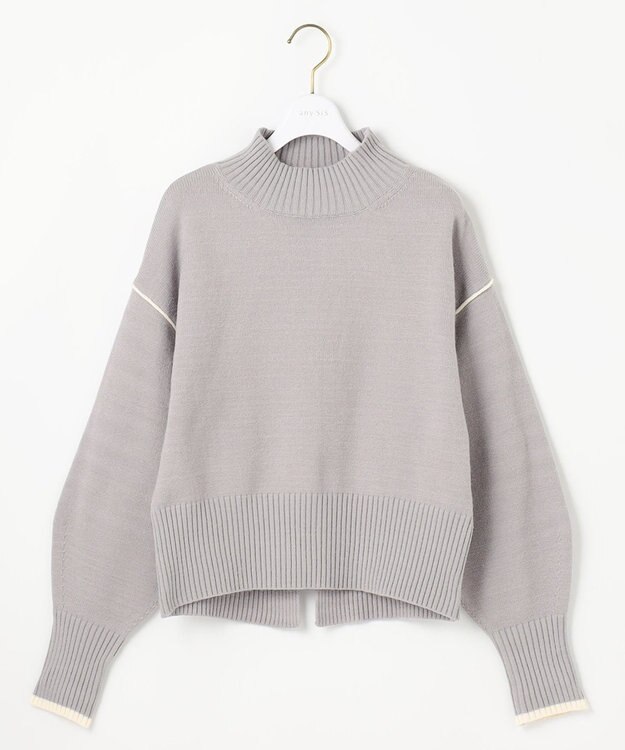 ANY SIS 【洗える・2SET】ボリューム ニット × スエードライク スカート セット ライトブルー×ブルー