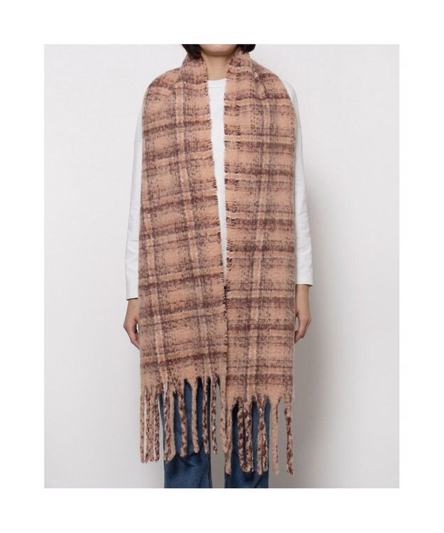 UNBILLION カシュネ cache nez / ブークレオンブレーチェックストール ブラウン