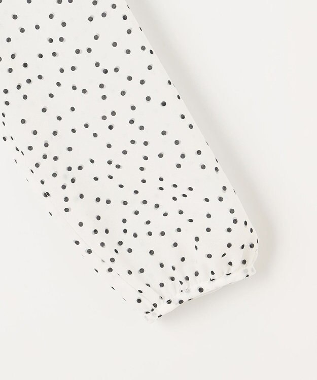 自由区 L 【洗える】ロイヤルシフォンドット柄 ブラウス オフプリント