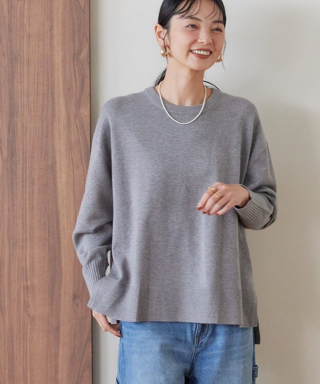 AMERICAN HOLIC バイパチサイドスリットニットプルオーバー Light Gray Mixture