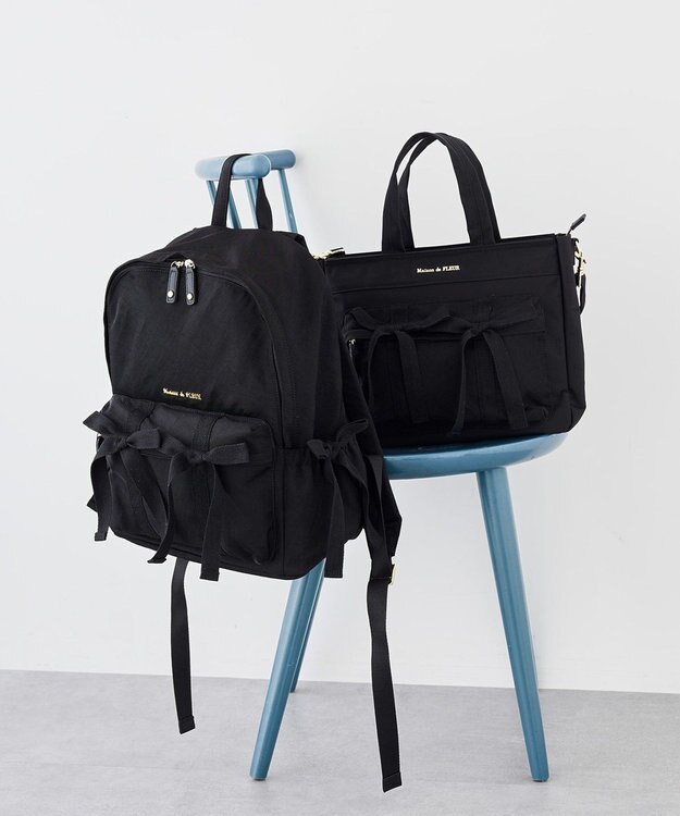 Maison de FLEUR ボンネルリボンショルダーバッグ Black