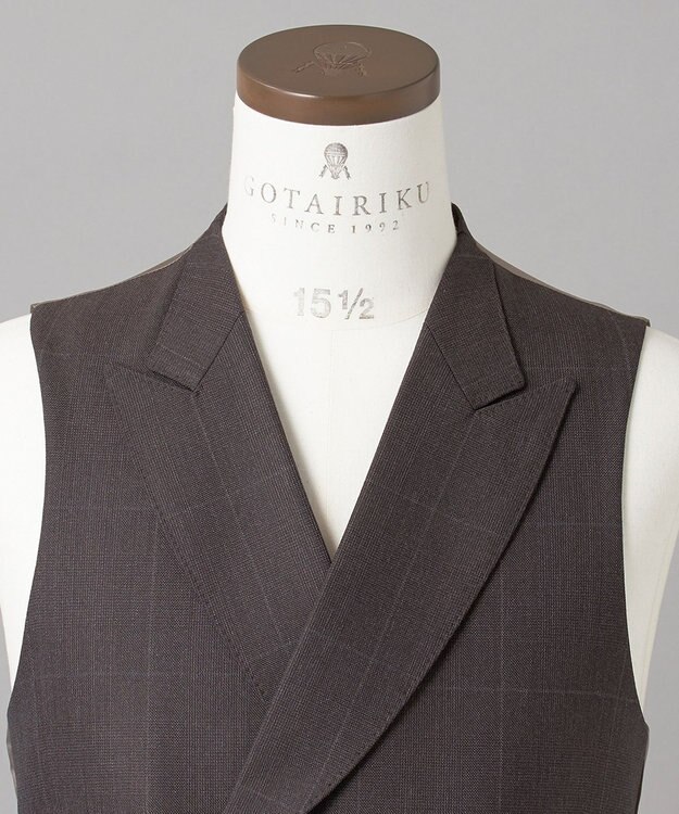 GOTAIRIKU 【ZEGNA/ゼニア】ISLANDFLEECE/アイランドフリース 3ピーススーツ（ブラウン×格子） ダークブラウン系4