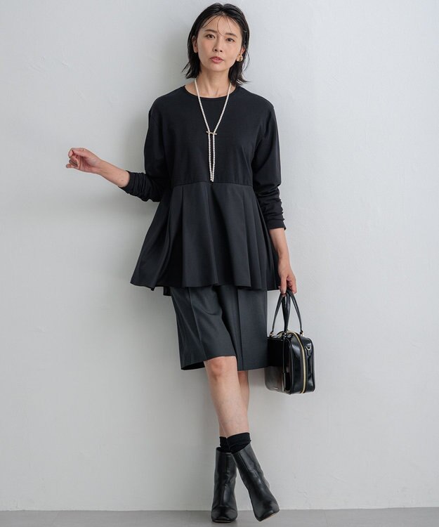 23区 L 【CLASSY.10月号掲載/洗える】TWマットクロス ハーフパンツ グレー系