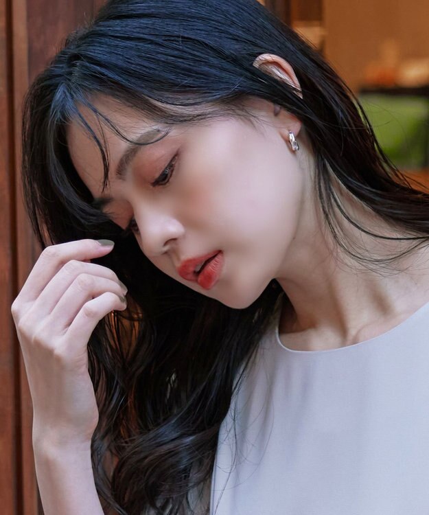 Tiaclasse マットメタルフープピアス シルバー