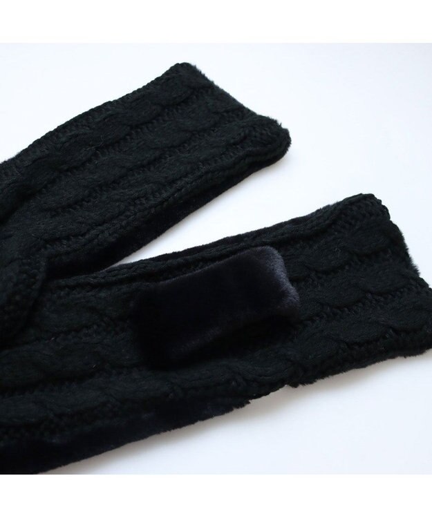 UNBILLION カシュネ cache nez / ニット×フェイクファーマフラー ブラック