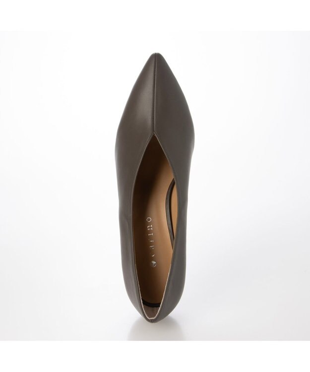 MODE ET JACOMO <carino>カバードポインテッドトゥパンプス ダークグレー