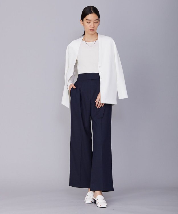 ICB 【洗える】 コットンアセテートシアー ニット オフホワイト系