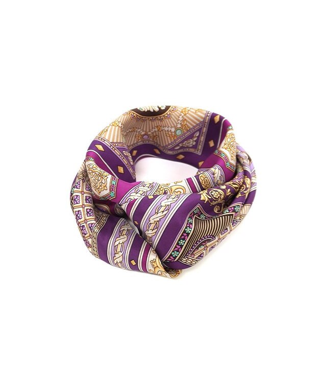 Marca 【伝統横濱スカーフ】宝石箱  大判 シルクツイル スカーフ パープル