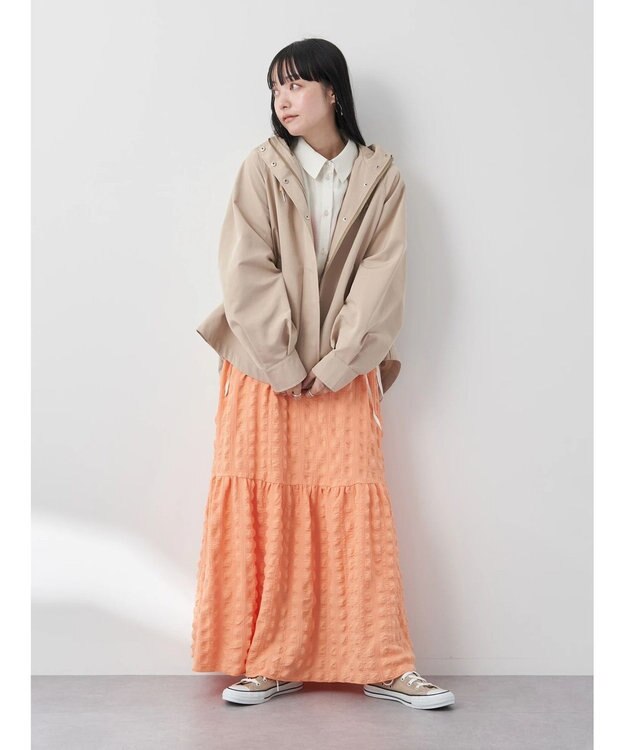 earth music&ecology ドロスト羽織シャツ Ivory