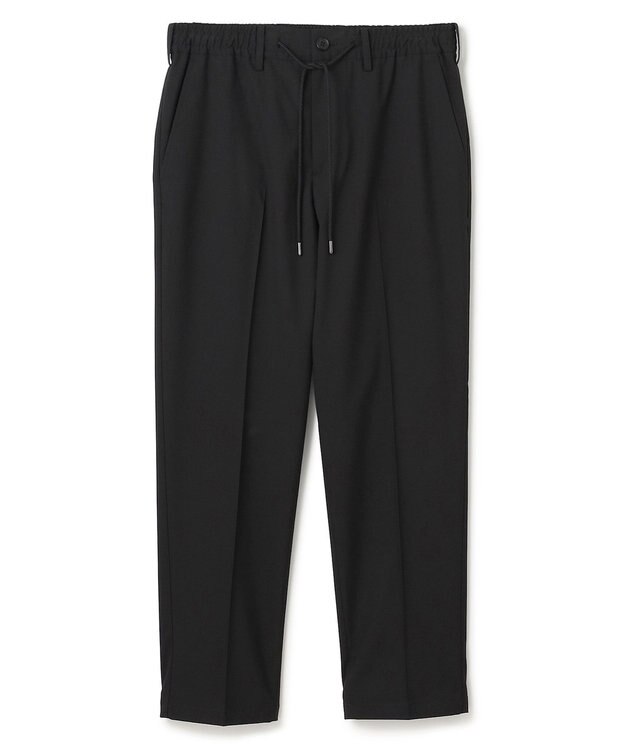 JOSEPH HOMME 新素材・新型【洗える/ストレッチ/ウエストゴム仕様】キャリーマンストレッチ ドロスト付ストレートパンツ / HOVE ブラック系