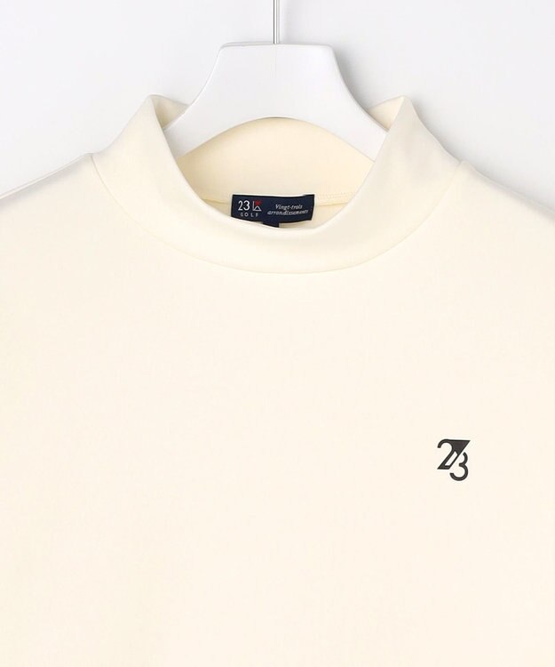 23区GOLF 【MEN】ストレッチ裏フリースモックネック ホワイト系