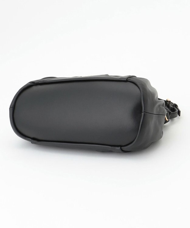 LA BAGAGERIE シープレザー　ギャザーミニバッグ ブラック