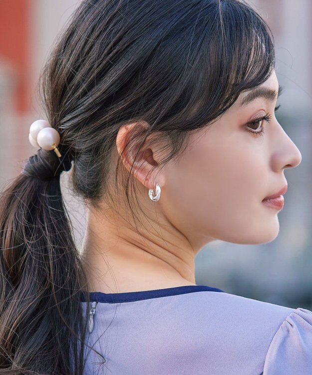 Tiaclasse マットメタルフープピアス シルバー