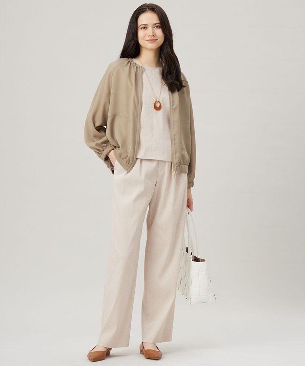 自由区 【洗える】メッシュ ブルゾン シナモン