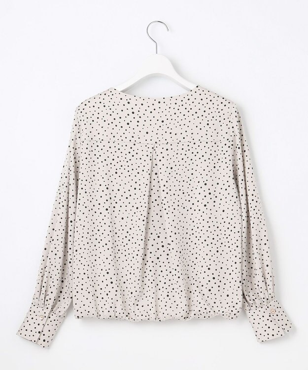 自由区 【洗える】TOROクルーネック ブラウス シャンパンドット