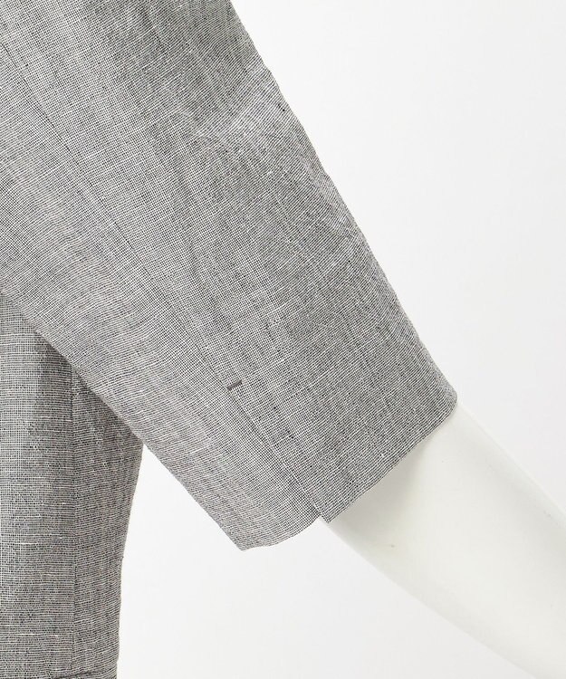 23区 【GOLD LABEL】ウールリネン ノーカラー ジャケット グレー系