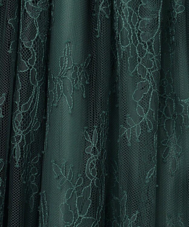 ANY SIS 【洗える】パネルレース ドレス ダークグリーン