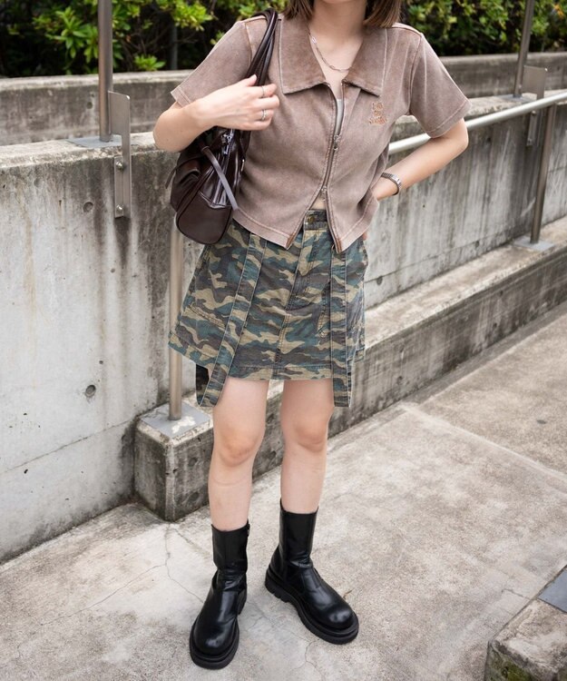 WEGO ダブルジップトップス ブラウン