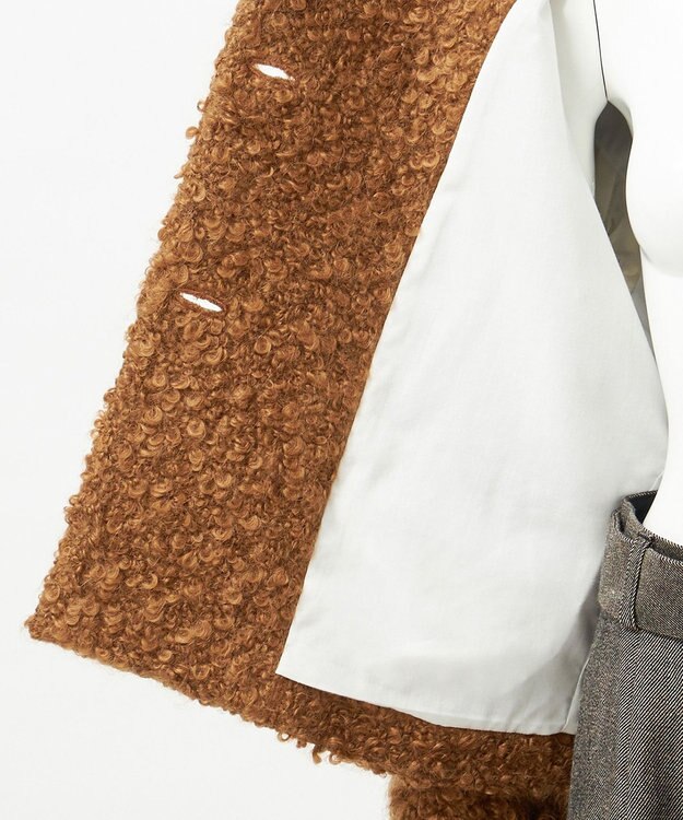 23区 L 【GOLD LABEL】COLOMBOモヘヤループ ジャケット キャメル系