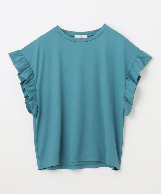 ANY ストレッチピケフリルTシャツ グリーン