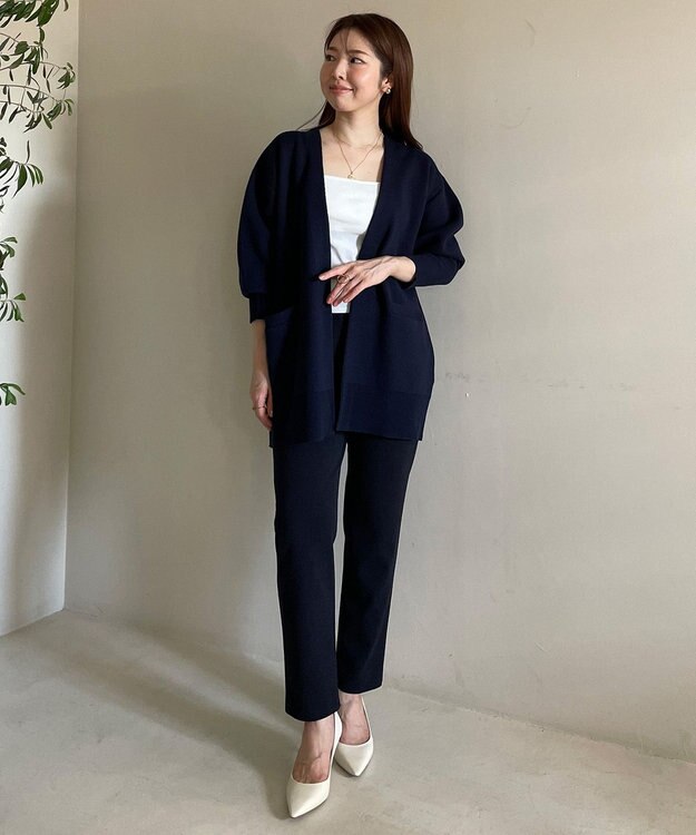 UNFILO スポンジニット カーディガン ネイビー