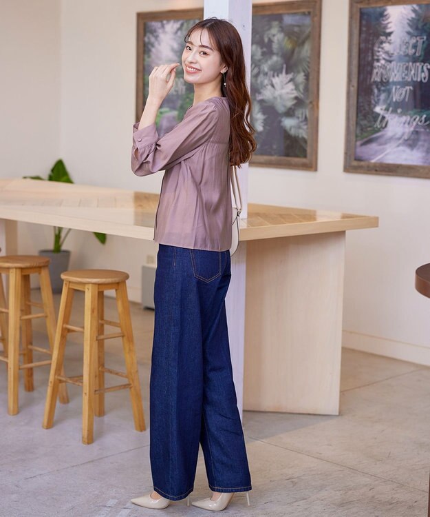 Tiaclasse 【洗える】シアーピンタックブラウス ピンク