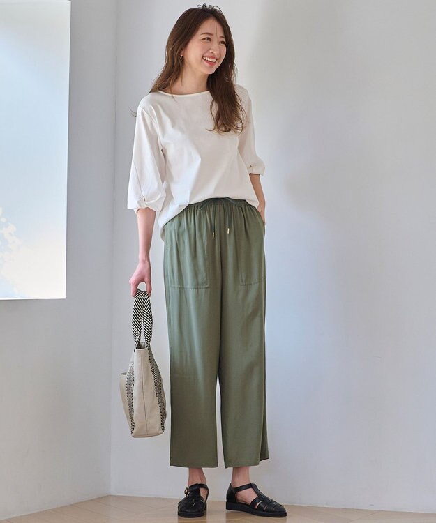 ANY 【接触冷感】シルケットスムース ツイストスリーブトップス オフ