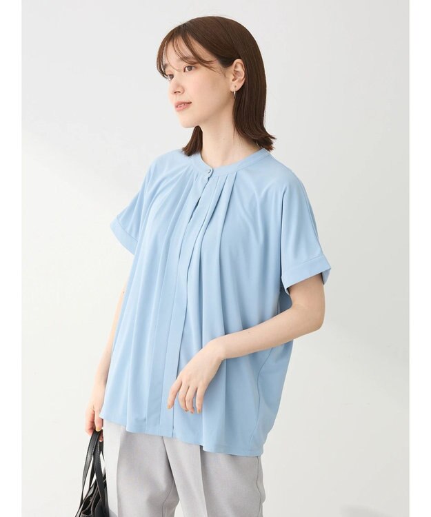 Green Parks ２ｗａｙ　フレンチスリーブ釦付ブラウソー Sax