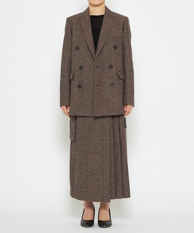 uncrave ネップツイード スカート（uncrave WHITE） ネップブラウン