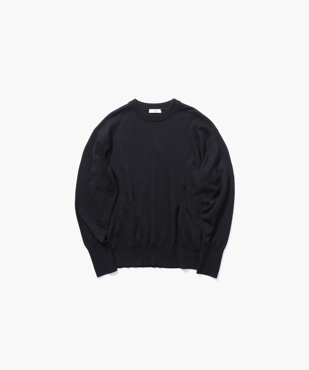 ATON WOOSTED WOOL | クルーネックセーター BLACK
