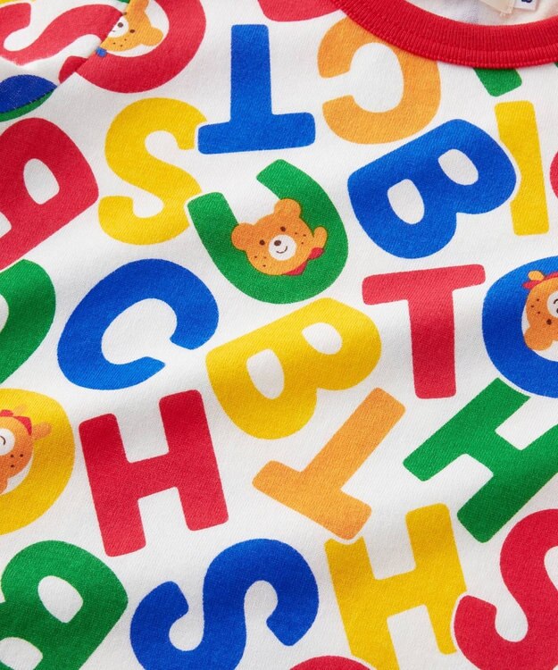 MIKI HOUSE HOT BISCUITS 【70-120cm】 ビーンズ総柄半袖Tシャツ マルチカラー