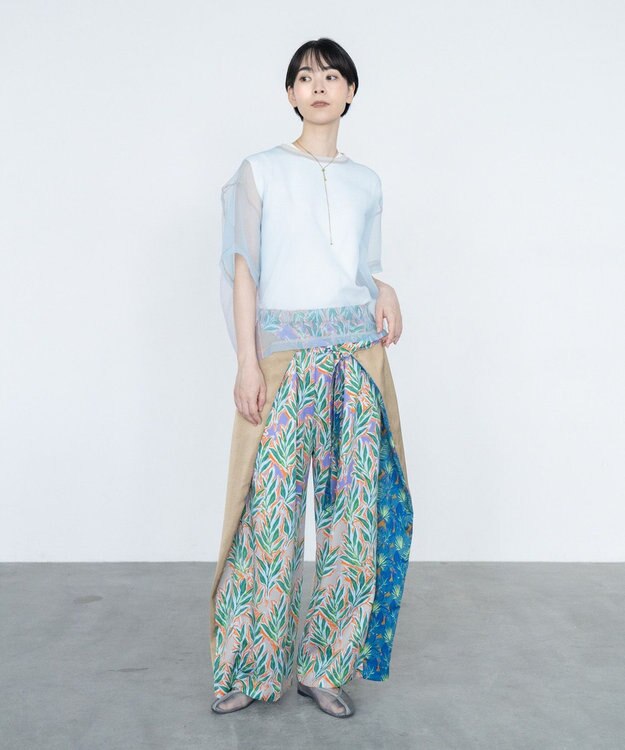 COQ SHEER ORGANZA T シアーTシャツ サックス