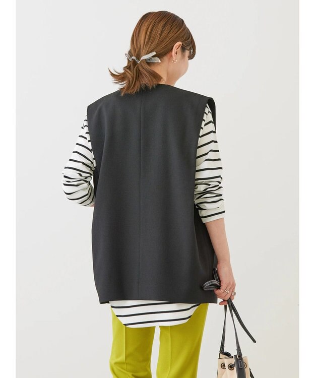 AMERICAN HOLIC 丈違いニュアンスベスト Black