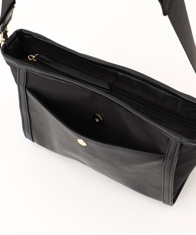 LA BAGAGERIE 【MONICA】ナイロンコンビショルダーバッグ ブラック