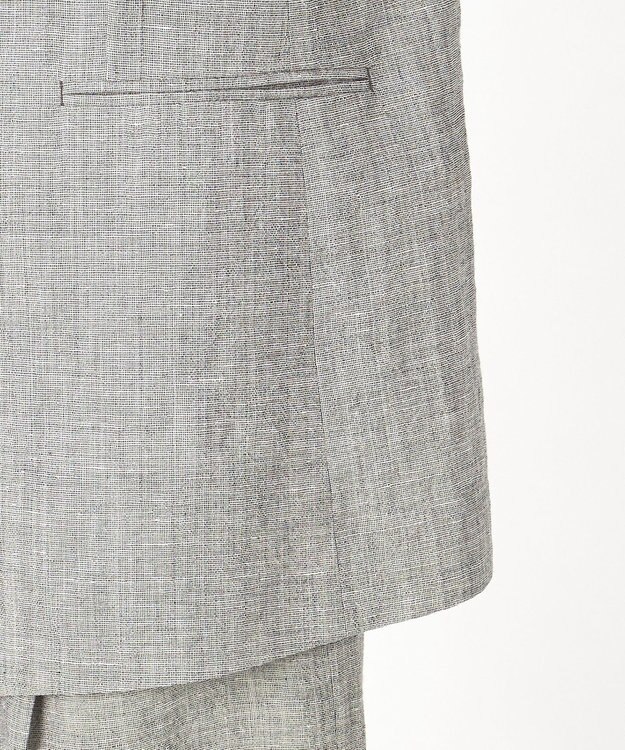 23区 【GOLD LABEL】ウールリネン ノーカラー ジャケット グレー系