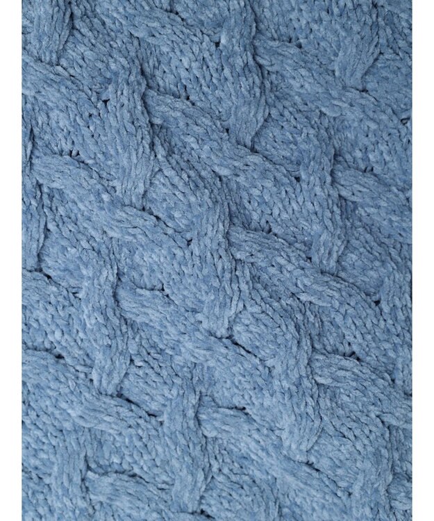 CRAFT STANDARD BOUTIQUE 洗えるモールケーブルニットチュニック Sax